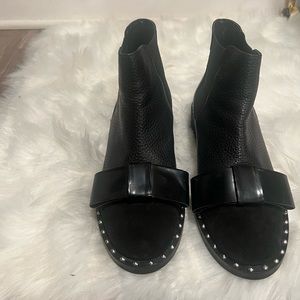 Asos Aubrey leather bow ankle boots